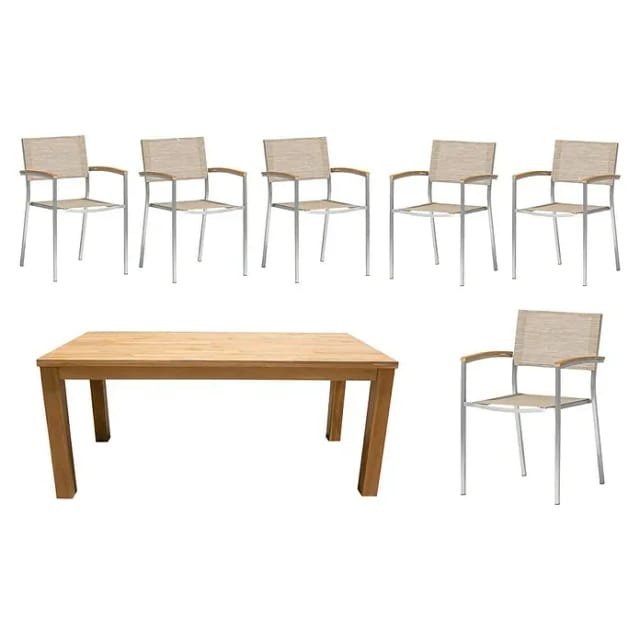 acamp® Sessel-Set »SKYE«, 6 Sitzplätze, Polyester - silberfarben