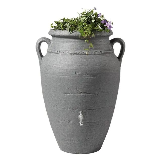 GARANTIA Regenspeicher »Antik Amphore«, mit integrierter Pflanzschale, 250 l, rund - grau