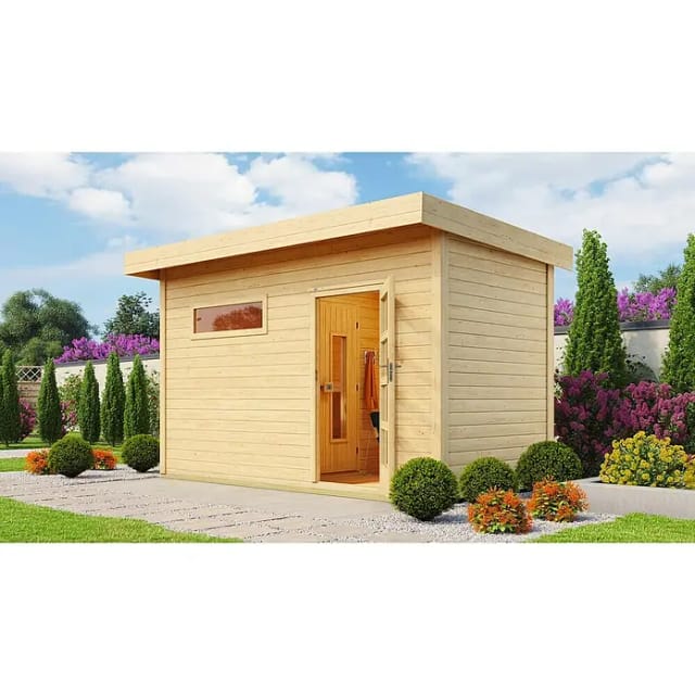 WEKA Saunahaus »FARSUND«, BxTxH: 390 x 186,6 x 253 cm, ohne Ofen - beige