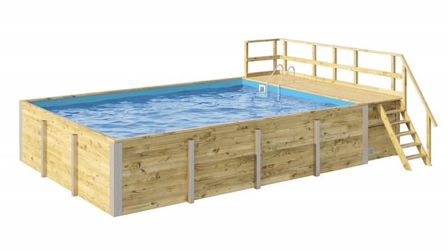 WEKA Massivholzpool »595«, grün/braun, BxHxL: 416 x 116 x 644 cm