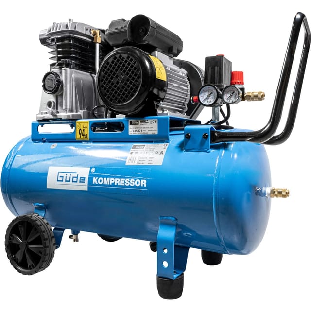 GÜDE Kompressor, 2,2 kW, 2-Zylinder-Aggregat mit Riemenantrieb - blau