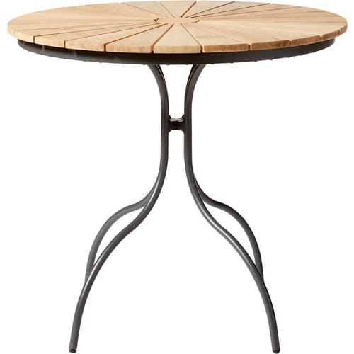 Cinas Garten-Kaffeetisch »Ellen«, ØxH: 80 x 73 cm, Tischplatte: Teakholz - grau