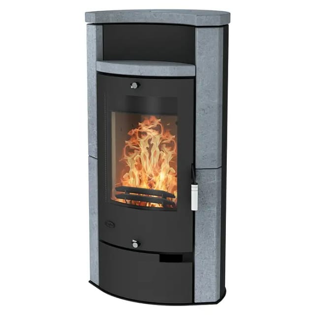 FIREPLACE Kaminofen »Hamburg«, grau, Speckstein, 8 kW - schwarz