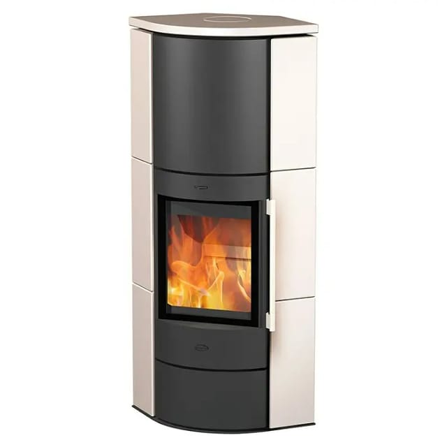 FIREPLACE Kaminofen »Adelaide«, grau, Keramik, 6 kW - schwarz