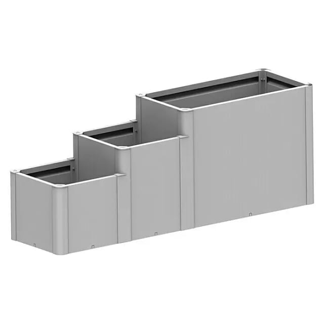 BIOHORT Blumenkasten »DaVinci«, BxHxT: 250 x 77 x 59 cm, Metall - silberfarben