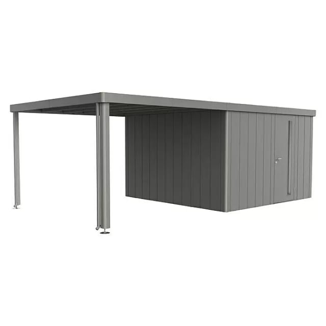BIOHORT Seitendach »Neo«, BxL: 3000 x 3470 mm, Metall - grau