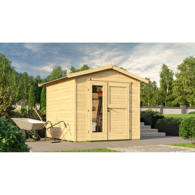 WEKA Gartenhaus »Gartenhaus 224 A«, Holz, BxHxT: 280 x 238 x 263 cm (Außenmaße inkl. Dachüberstand) - beige