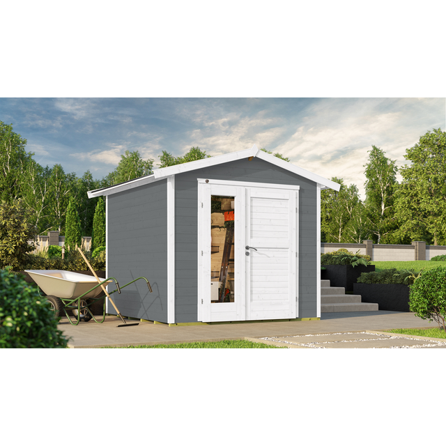 WEKA Gartenhaus »Gartenhaus 224 A«, Holz, BxHxT: 280 x 238 x 263 cm (Außenmaße inkl. Dachüberstand) - grau