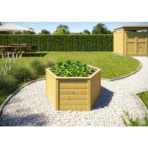 WEKA Hochbeet, BxHxL: 120 x 69 x 120 cm, Holz/Folie - braun