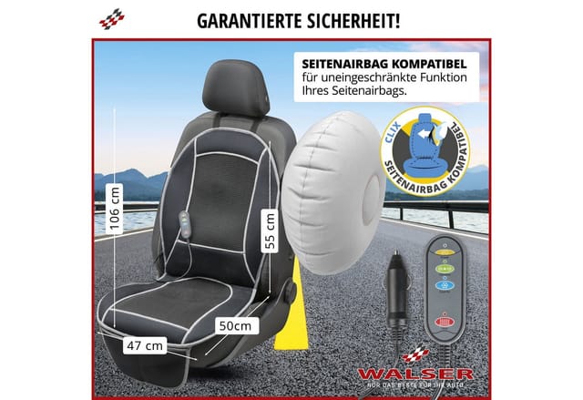 WALSER Sitzauflage, Polyester - schwarz