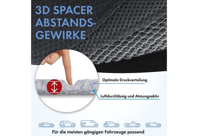WALSER Sitzauflage »Aero-Spacer«, Polyester - schwarz
