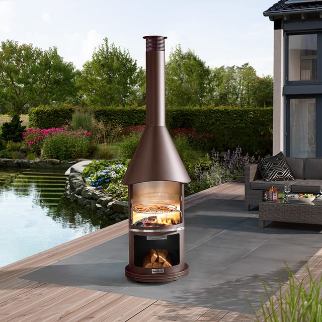 BUSCHBECK Grillkamin »Auckland«, BxHxT: 65 x 230 x 65 cm - braun
