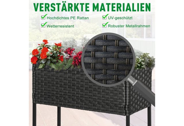 Outsunny Hochbeet, BxHxL: 30 x 72 x 70 cm, polyrattan/Stahl - braun