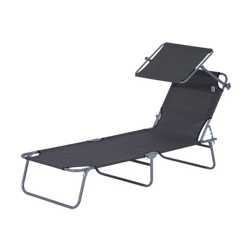 Outsunny Gartenliege, Metall, BxHxT: 187 x 36 x 58 cm - grau