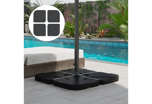 Outsunny Sonnenschirmständer, hart_polyethylen_hdpe/metall - schwarz