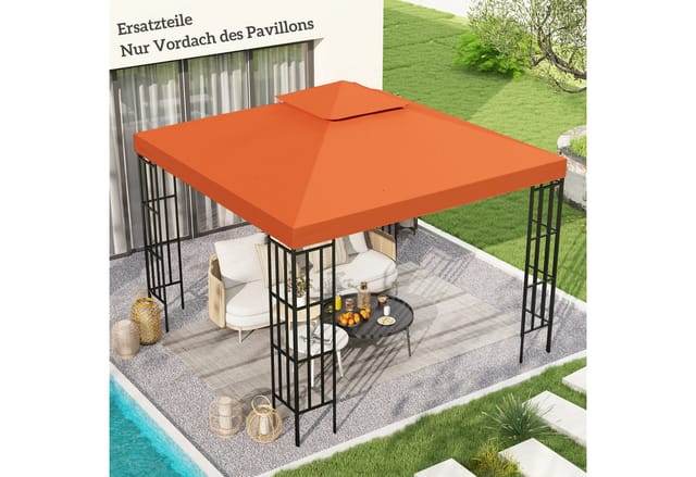 Outsunny Ersatzdach für Pavillon, rostfarben, 300 x 300 cm - rot