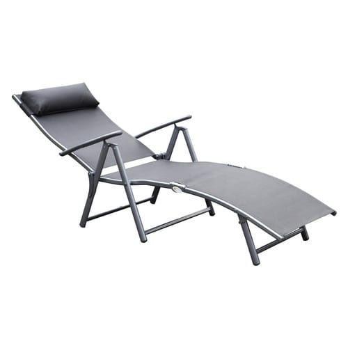 Outsunny Gartenliege, Metall, BxHxT: 137 x 100,5 x 63,5 cm - grau