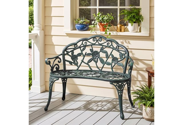 Outsunny Gartenbank, Metall, 2-Sitzer, BxHxT: 100 x 78 x 54 cm - gruen
