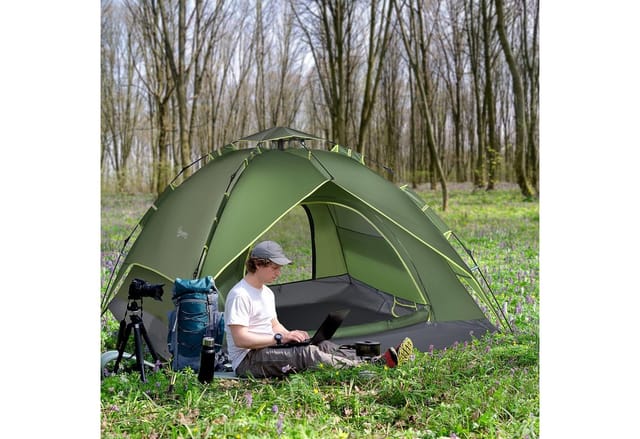 Outsunny Campingzelt, Für: 2, dunkelgrün - gruen