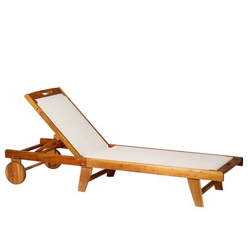 Outsunny Gartenliege, Akazienholz, inkl. Auflagen, BxHxT: 198 x 45 x 60 cm - braun