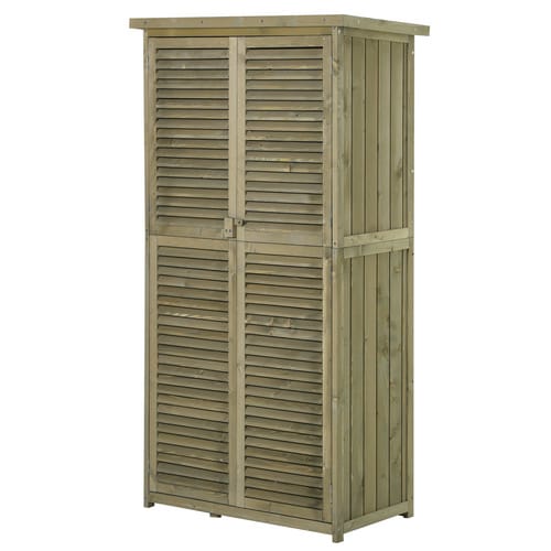 Outsunny Gartenschrank, BxH: 87 x 160 cm, grau, Kiefernholz