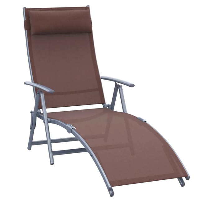 Outsunny Gartenliege, Metall, BxHxT: 137 x 100,5 x 63,5 cm - braun