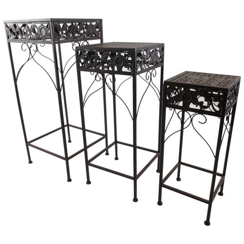 Outsunny Gartentisch, BxHxT: 68,5 x 84 x 68,5 cm, schwarz, Gestell aus Metall