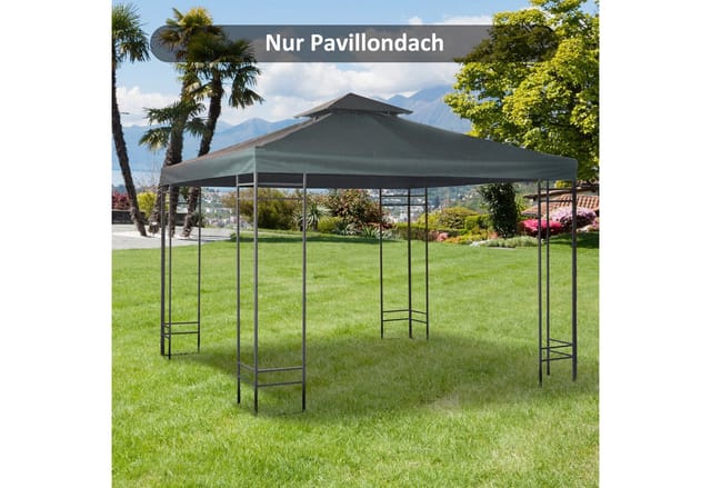 Outsunny Ersatzdach für Pavillon, grau, 300 x 300 cm