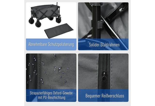 Outsunny Transportwagen, BxHxL: 55 x 91 x 108cm, Max. Belastung: 70kg - grau