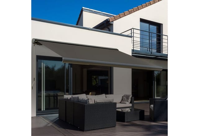 Outsunny Markise, BxL: 300 x 250 cm, Aluminium/Stahl/Polyestergewebe - grau
