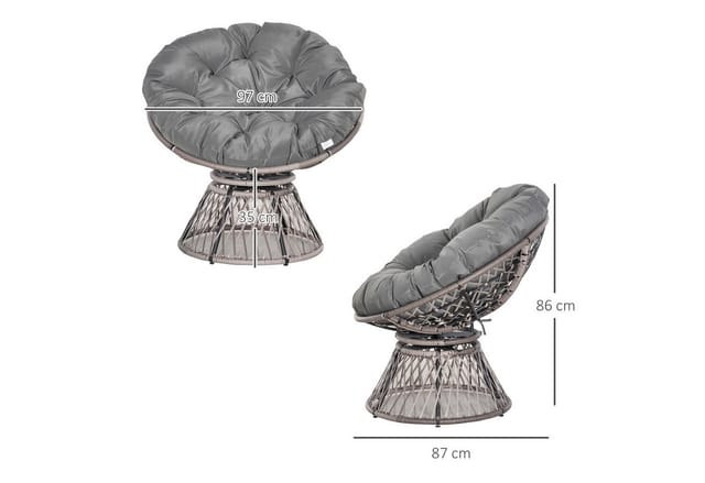 Outsunny Sessel, Rattan, BxH: 97 x 86 cm - grau