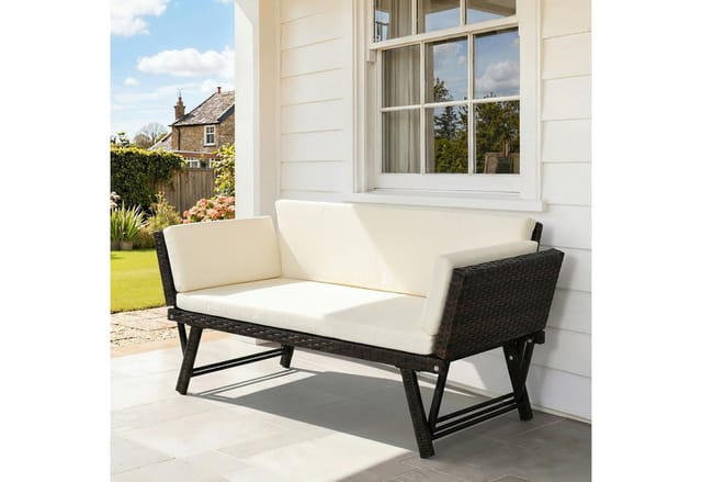 Outsunny Gartensofa, Naturmaterial, 2-Sitzer, BxHxT: 129 x 67 x 63 cm - braun