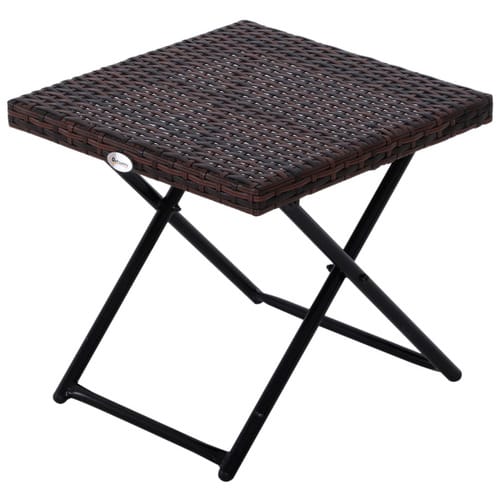 Outsunny Beistelltisch, BxHxT: 40 x 40 x 40 cm, braun, Gestell aus Metall