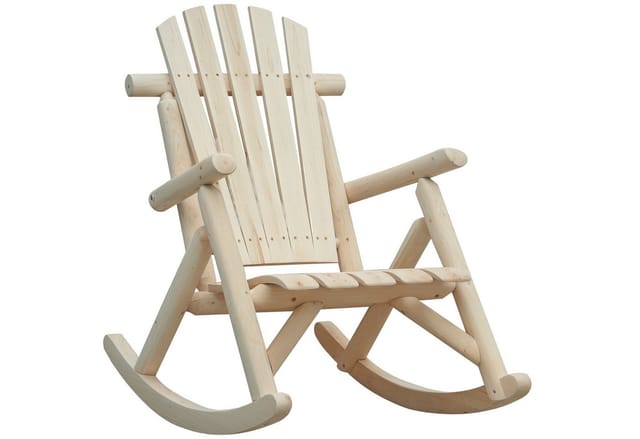 Outsunny Schaukelstuhl, BxH: 96 x 98 cm, Tannenholz - beige
