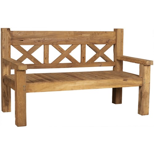 DEVRIES Bank, Holz, 3-Sitzer, BxHxT: 163 x 99 x 82 cm - braun