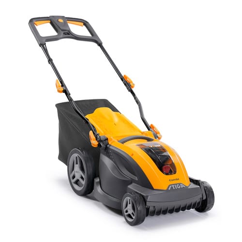 STIGA Akku-Rasenmäher »COMBI 340e«, 48 V, 4 Ah, Schnittbreite: 38 cm, mit Akku - gelb