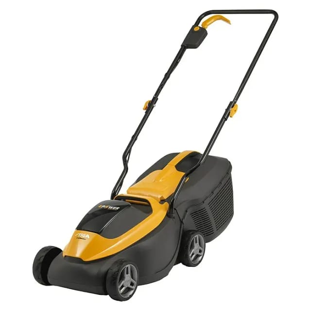STIGA Akku-Rasenmäher »Collector 132e«, 20 V, 4 Ah, Schnittbreite: 30 cm, mit Akku - gelb