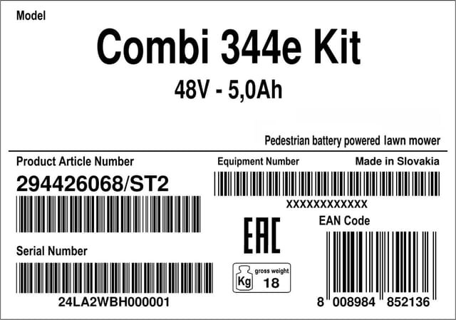 STIGA Akku-Rasenmäher »COMBI 344e«, 48 V, 5 Ah, Schnittbreite: 42 cm, mit Akku - gelb