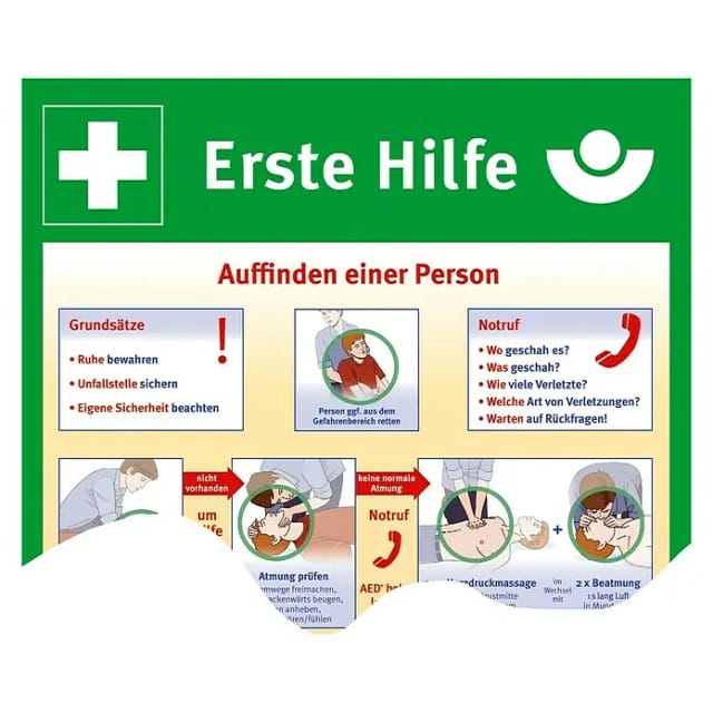 LEINA-WERKE Erste-Hilfe-Aushang, BxL: 56 x 40 cm, grün - gruen