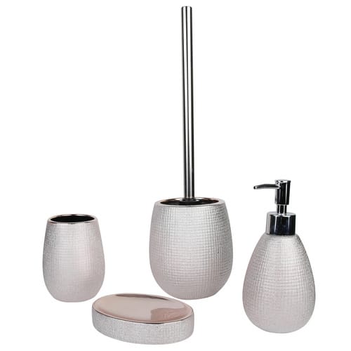 Axentia Bad-Accessoire-Set »Hollywood«, Stein, roségoldfarben - rosa