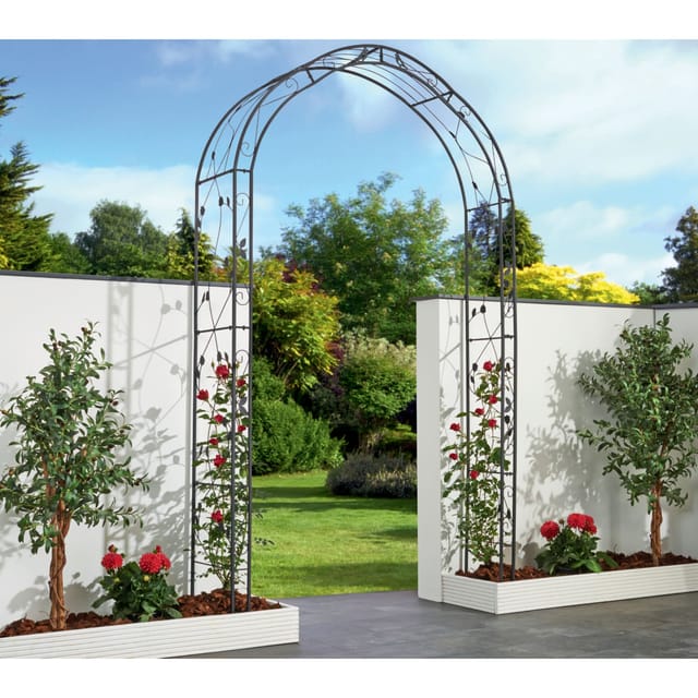 GARDEN PLEASURE Deko-Pforte »MIRA«, B x T x H: 145 x 38 x 260 cm, Metall, anthrazit - grau