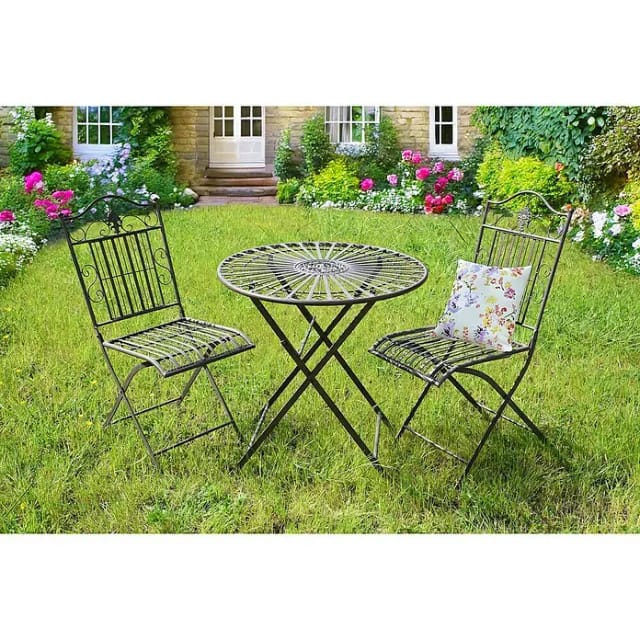 GARDEN PLEASURE Gartenmöbel »Mangan«, Metall, 3-teilig - grau