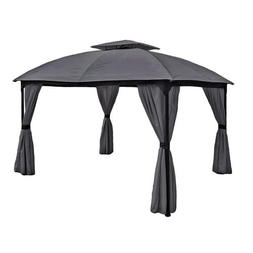 GARDEN PLEASURE Pavillon »KAMA«, rechteckig, BxT: 360 x 300 cm - grau