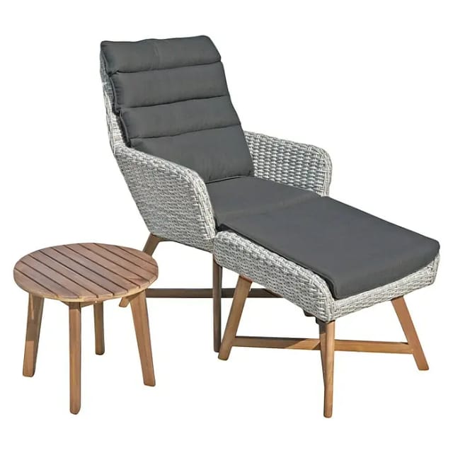 GARDEN PLEASURE Gartenmöbel »Calvia«, Holz, 3-teilig - grau
