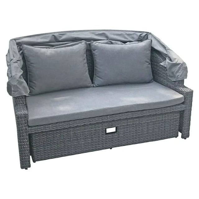 GARDEN PLEASURE Gartensofa »MONTE CARLO«, Stahl, inkl. Auflagen, BxHxT: 144 x 74 x 146 cm - grau