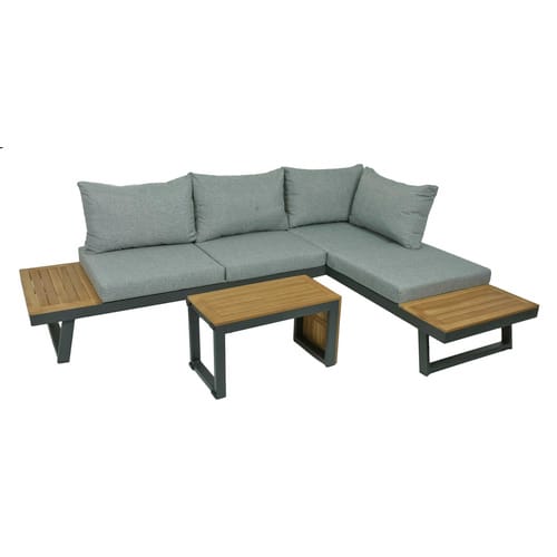 GARDEN PLEASURE Gartenmöbel »Felice«, 4 Sitzplätze, Akazienholz/Aluminium/Polyester, inkl. Auflagen - grau