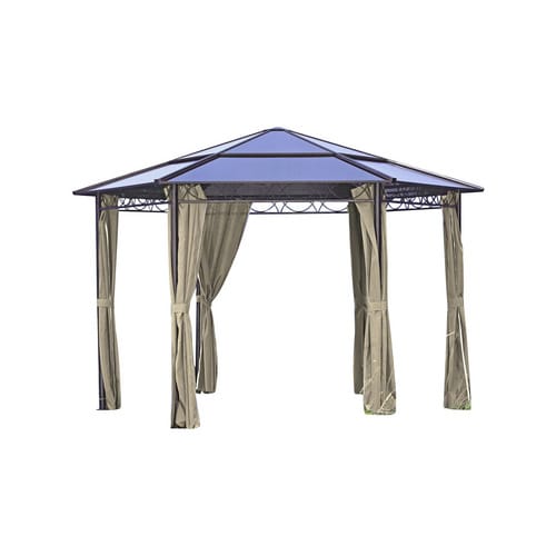 GARDEN PLEASURE Pavillon »SALMON«, eckig, rund, BxT: 395 x 395 cm - grau