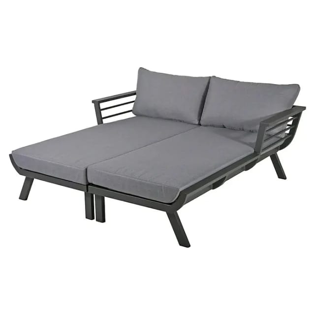 GARDEN PLEASURE Sonnenliege »DELIA«, Aluminium, inkl. Auflagen, BxHxT: 170 x 62 x 174 cm - grau