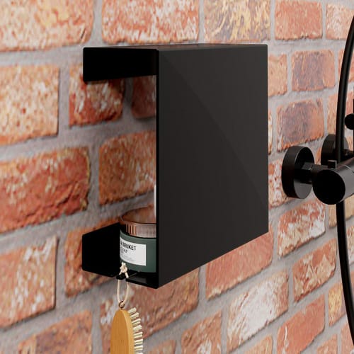 SCHULTE Duschablage, BxHxT: 22,5 x 22,5 x 9,5 cm - schwarz