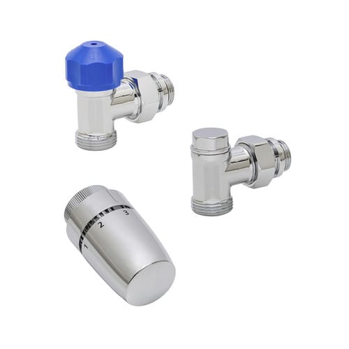 SCHULTE Thermostat-Set, BxHxL: 66 x 121 x 43 mm, chromfarben - silberfarben